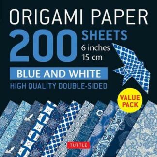Book cover for product 9780804852371 Origami Paper 200 sheets Blue and White Patterns 6" (15 cm)
