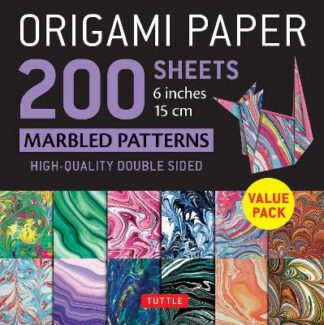 Book cover for product 9780804852845 Origami Paper 200 sheets Marbled Patterns 6" (15 cm)