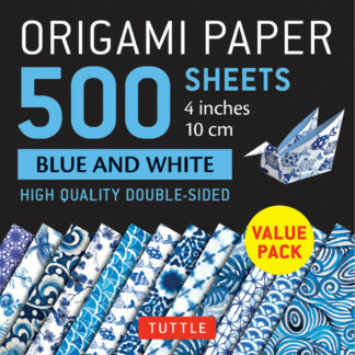 Book cover for product 9780804853569 Origami Paper 500 sheets Blue and White 4" (10 cm)