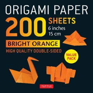 Origami Paper 200 sheets Bright Orange 6" (15 cm)